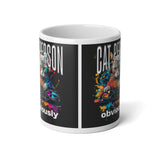 20oz Jumbo Mug — "Cat Person Obviously" Colorful DJ Cat Graphic