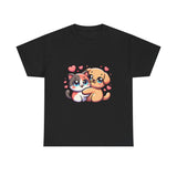 Cute Cat and Dog Hug Tee — Kawaii Pet Love T-Shirt