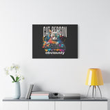 Cat Person Obviously Canvas Print — Colorful DJ Cat Wall Art