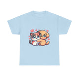 Cute Cat and Dog Hug Tee — Kawaii Pet Love T-Shirt