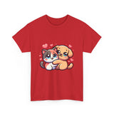 Cute Cat and Dog Hug Tee — Kawaii Pet Love T-Shirt