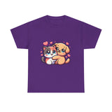 Cute Cat and Dog Hug Tee — Kawaii Pet Love T-Shirt