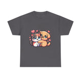 Cute Cat and Dog Hug Tee — Kawaii Pet Love T-Shirt