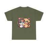 Cute Cat and Dog Hug Tee — Kawaii Pet Love T-Shirt