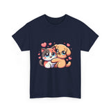 Cute Cat and Dog Hug Tee — Kawaii Pet Love T-Shirt