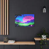 Inspirational Neon Landscape Canvas - "Live fully and boldly — you were created for a rich, meaningful life"