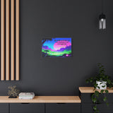 Inspirational Neon Landscape Canvas - "Live fully and boldly — you were created for a rich, meaningful life"