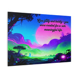 Inspirational Neon Landscape Canvas - "Live fully and boldly — you were created for a rich, meaningful life"