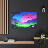 Inspirational Neon Landscape Canvas - "Live fully and boldly — you were created for a rich, meaningful life"