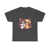 Cute Cat and Dog Hug Tee — Kawaii Pet Love T-Shirt