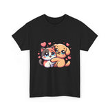 Cute Cat and Dog Hug Tee — Kawaii Pet Love T-Shirt