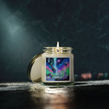 Coconut Apricot Scented Candle — 4oz/9oz Jar with Serene Galaxy Art