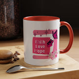 Faith Love Hope Coffee Mug — Pink Butterfly Accent Mug (11/15oz)