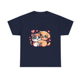 Cute Cat and Dog Hug Tee — Kawaii Pet Love T-Shirt