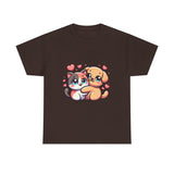 Cute Cat and Dog Hug Tee — Kawaii Pet Love T-Shirt