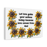 Canvas Wall Art — "Let love guide your actions today — because love comes from God" Floral Prayer Print