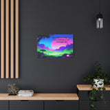 Inspirational Neon Landscape Canvas - "Live fully and boldly — you were created for a rich, meaningful life"
