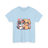 Cute Cat and Dog Hug Tee — Kawaii Pet Love T-Shirt