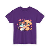 Cute Cat and Dog Hug Tee — Kawaii Pet Love T-Shirt