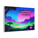 Inspirational Neon Landscape Canvas - "Live fully and boldly — you were created for a rich, meaningful life"