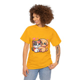 Cute Cat and Dog Hug Tee — Kawaii Pet Love T-Shirt