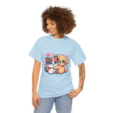 Cute Cat and Dog Hug Tee — Kawaii Pet Love T-Shirt