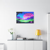 Inspirational Neon Landscape Canvas - "Live fully and boldly — you were created for a rich, meaningful life"